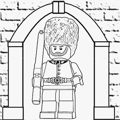 Splendid simple drawing of LEGO Soldier Minifigures series 5 ROYAL GUARD coloring pages free 2 print