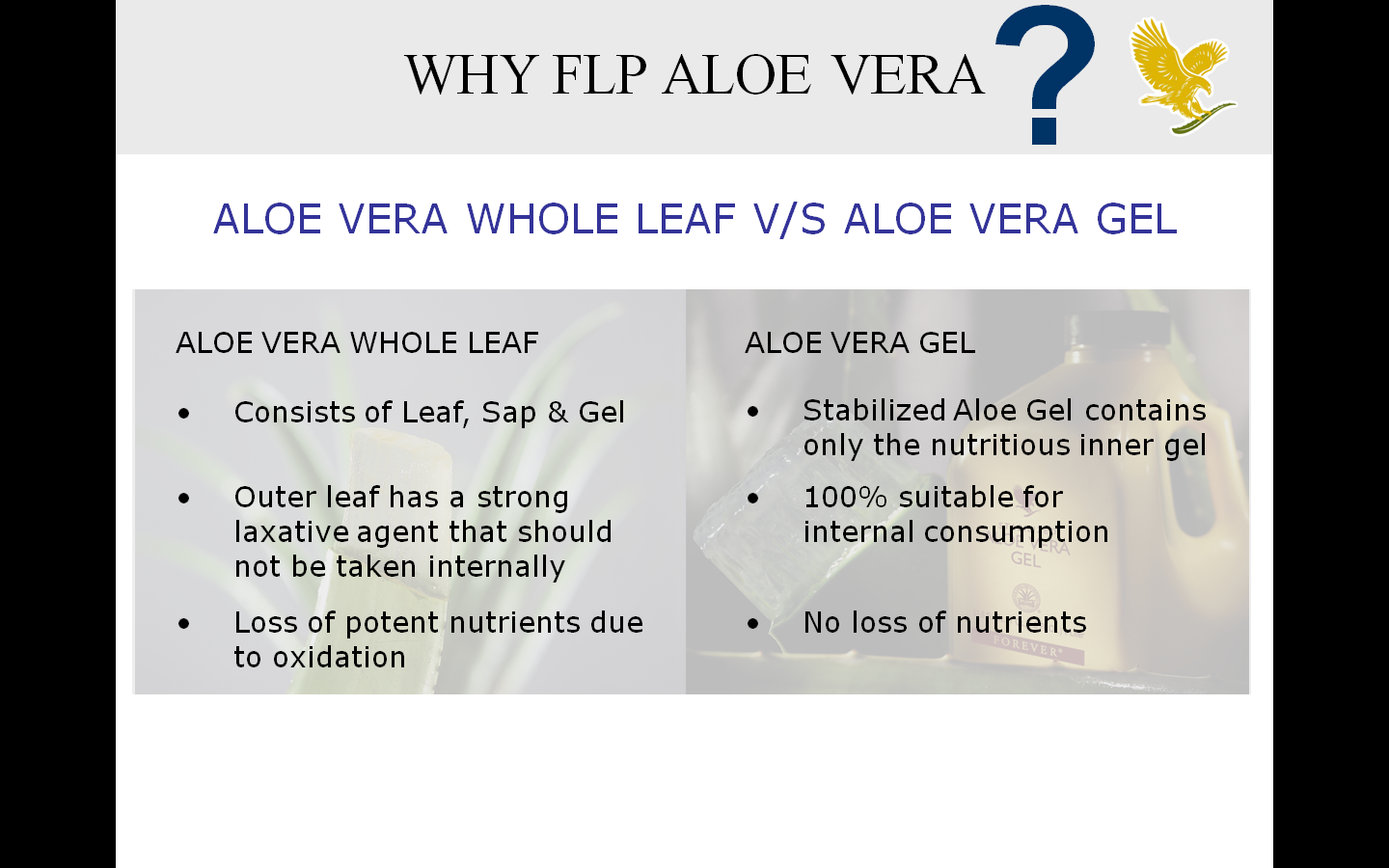 FOREVER LIVING PRODUCTS WHY FLP ALOE VERA?
