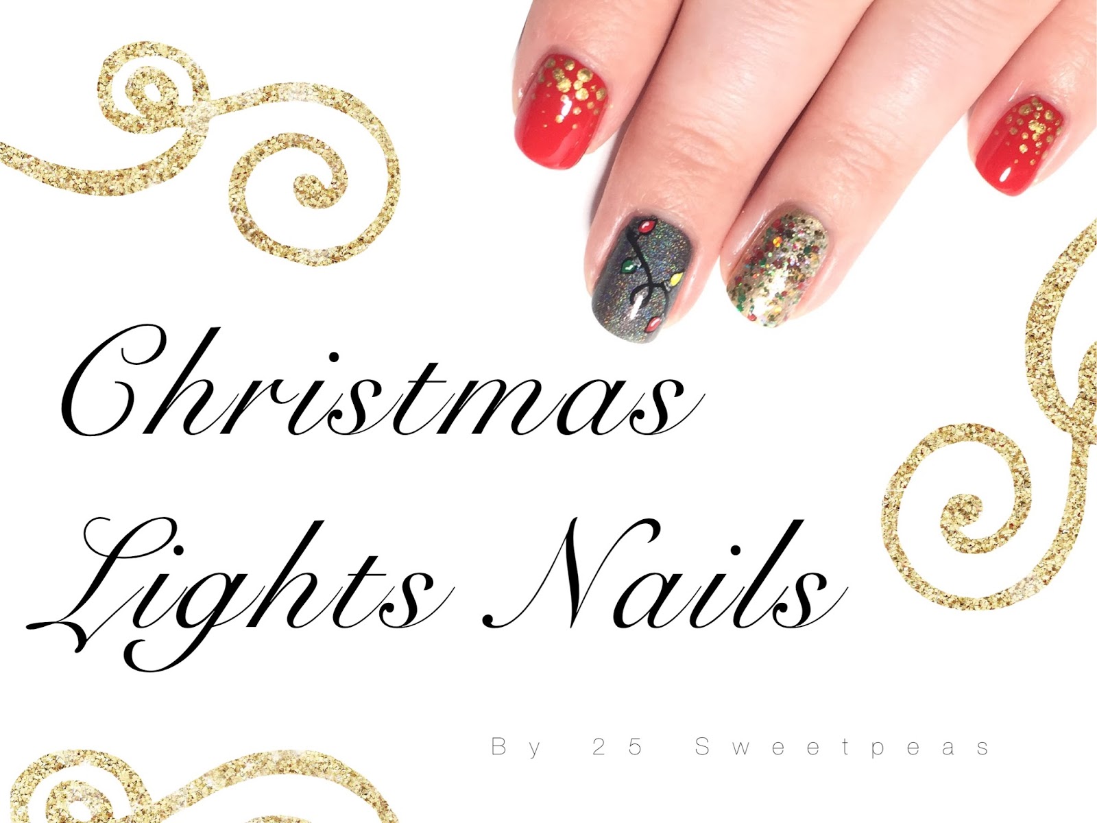 Christmas Lights Nails 25 Sweetpeas