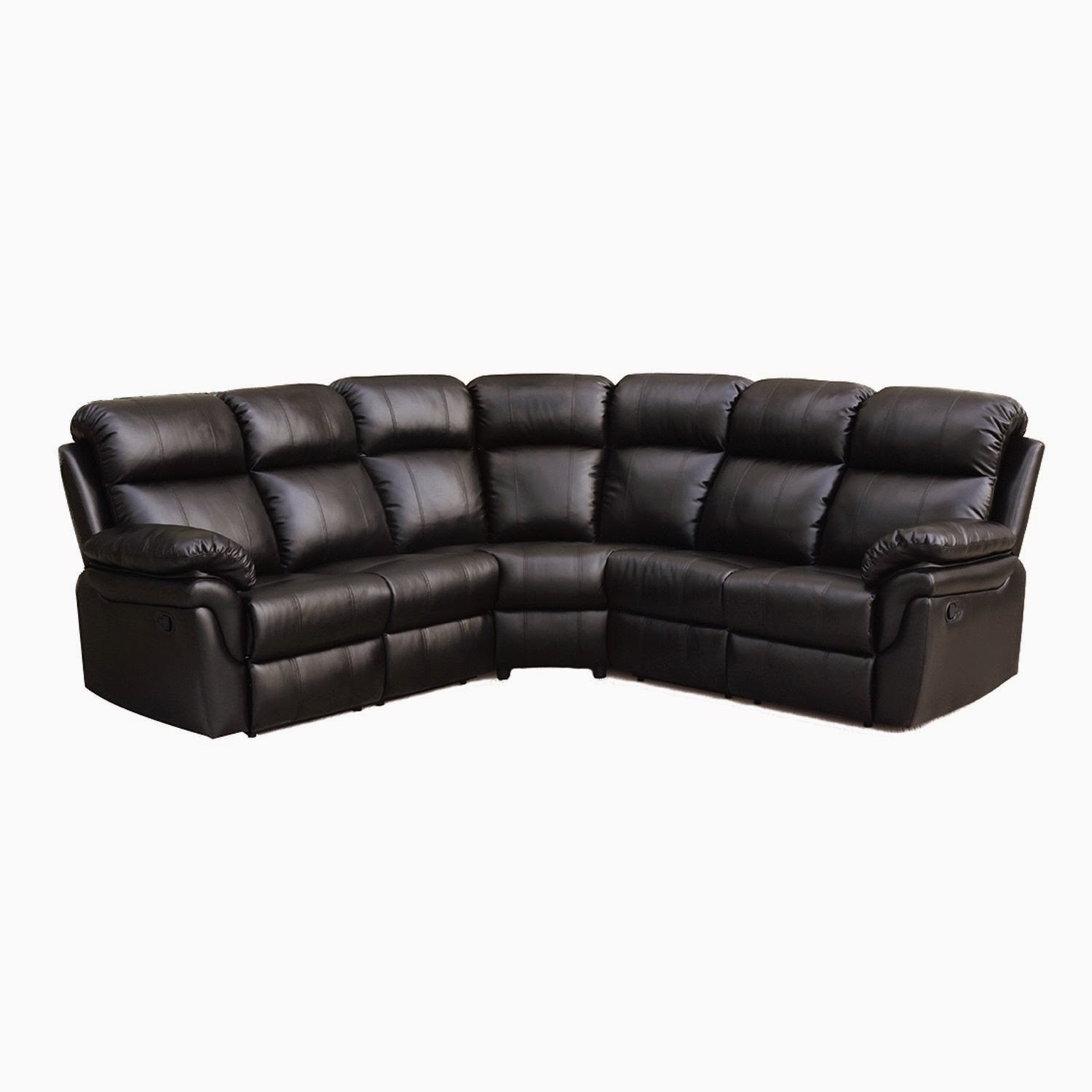 Black Sleeper Sectional Sofa   Reclining Loveseat 