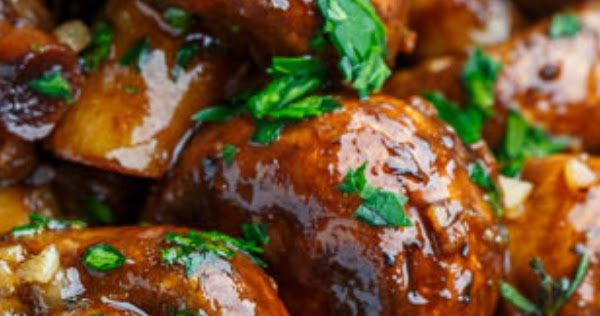 rovieshone food recipes : Balsamic Soy Roasted Garlic Mushrooms