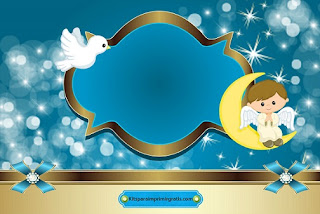 Dove and Angle: Baptism Free Printable Mini Kit. Dove and Angle Free Printable Labels.