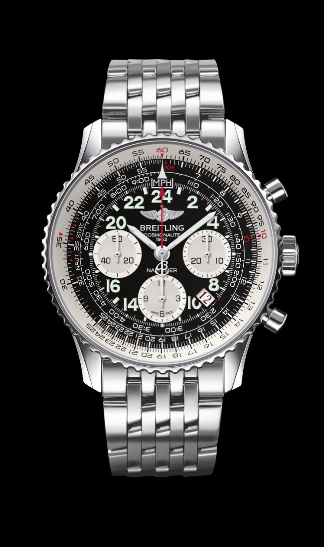 Breitling Navitimer Cosmonaute Steel case. Black dial. Navitimer ...