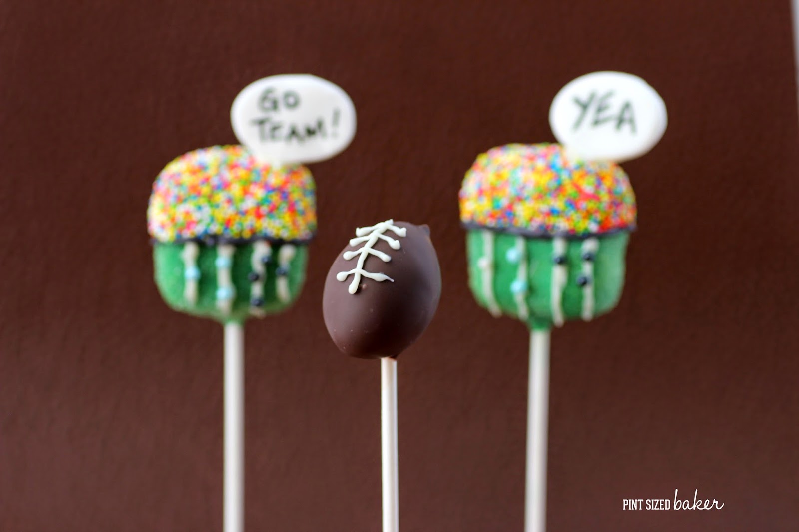 Grab the kids and get ready for FOOTBALL season! You can follow this football and stadium cake pop tutorial and bring them to the kids pee-wee game or serve them at your Monday Night Football Game party!