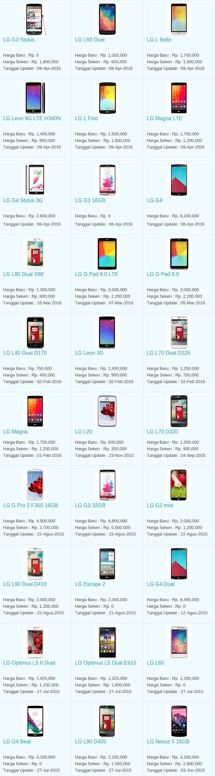 Daftar Harga Hp Terbaru LG Mei 2016 Daftar Harga Hp Terbaru LG Mei 2016