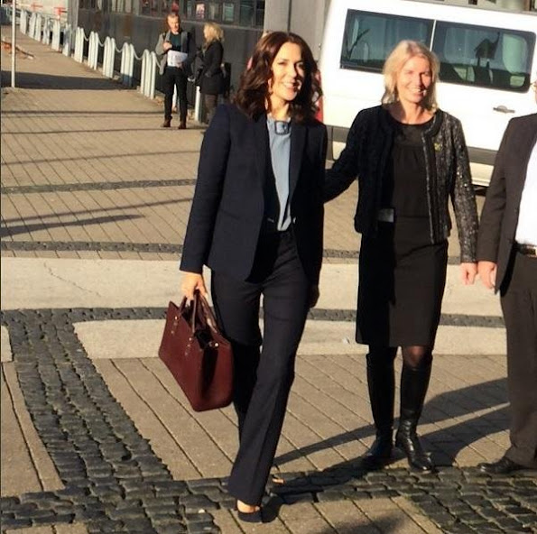 Crown Princess Mary of Denmark attended a conference about child welfare on the recreational life with Helle Østergaard of Director of Mary Fonden at the House of Sports
