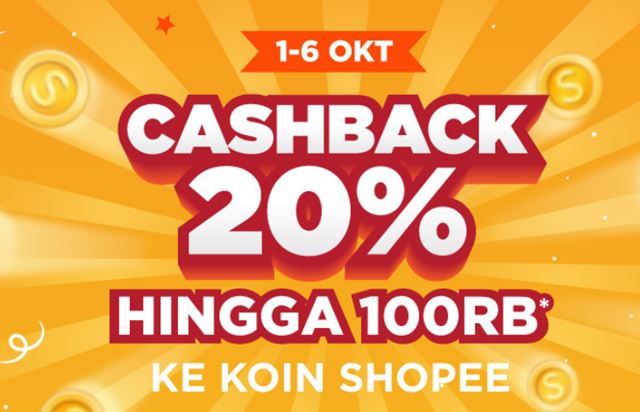 Promo Shopee Cashback 20 Sampai Rp100 000 Berakhir 6 Oktober
