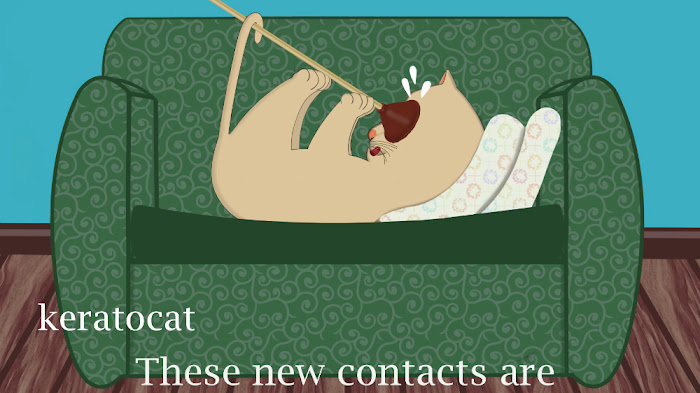 Keratoconus Cartoon: Keratocat, Removing the Contact Lens