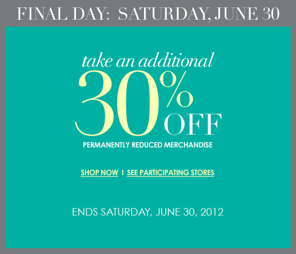 Dillards Sale through Saturday, June 30th! Extra 30
