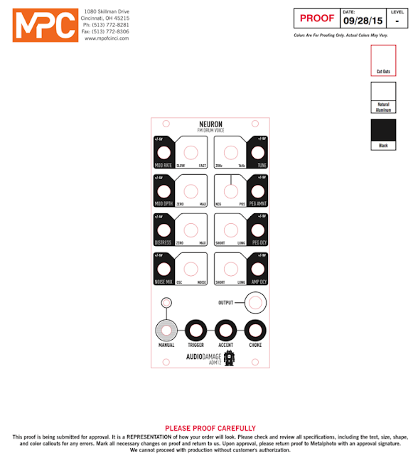 MATRIXSYNTH New Audio Damage NEURON FM DRUM VOICE Eurorack Module Proof