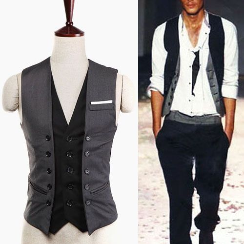 Avant-garde Double Layered Vest-Vest 03 | Fast Fashion Mens Clothes ...