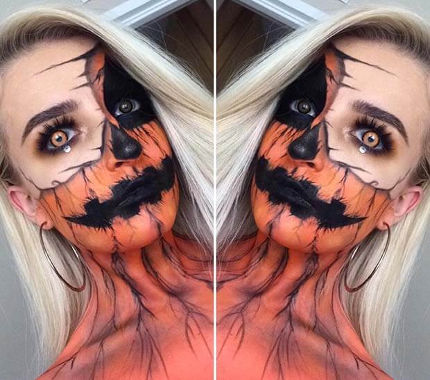 20+ Creative DIY Pumpkin Halloween Makeup Styles In 2019 Pumpkins are a traditional Halloween decor and Halloween cannot be complete without Pumpk 20+ Creative DIY Pumpkin Halloween Makeup Styles In 2019