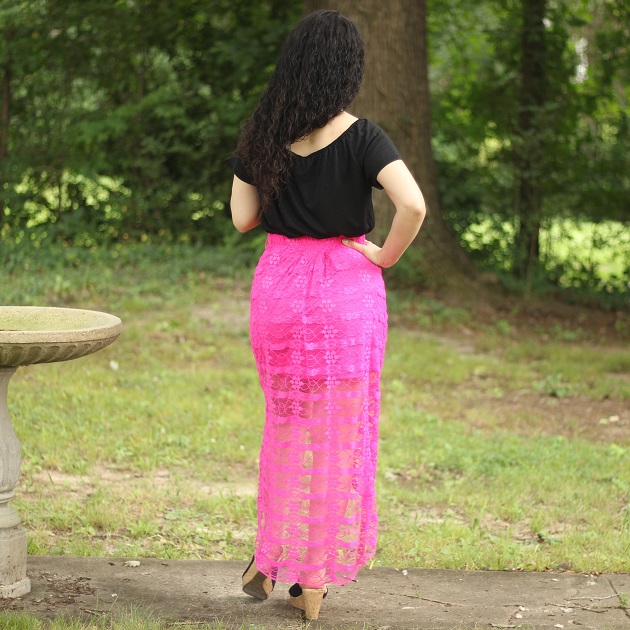Libertad Green: Pink Lace Skirt