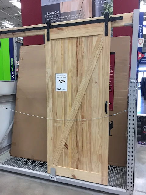 sliding barn doors at Lowe's and Home Depot