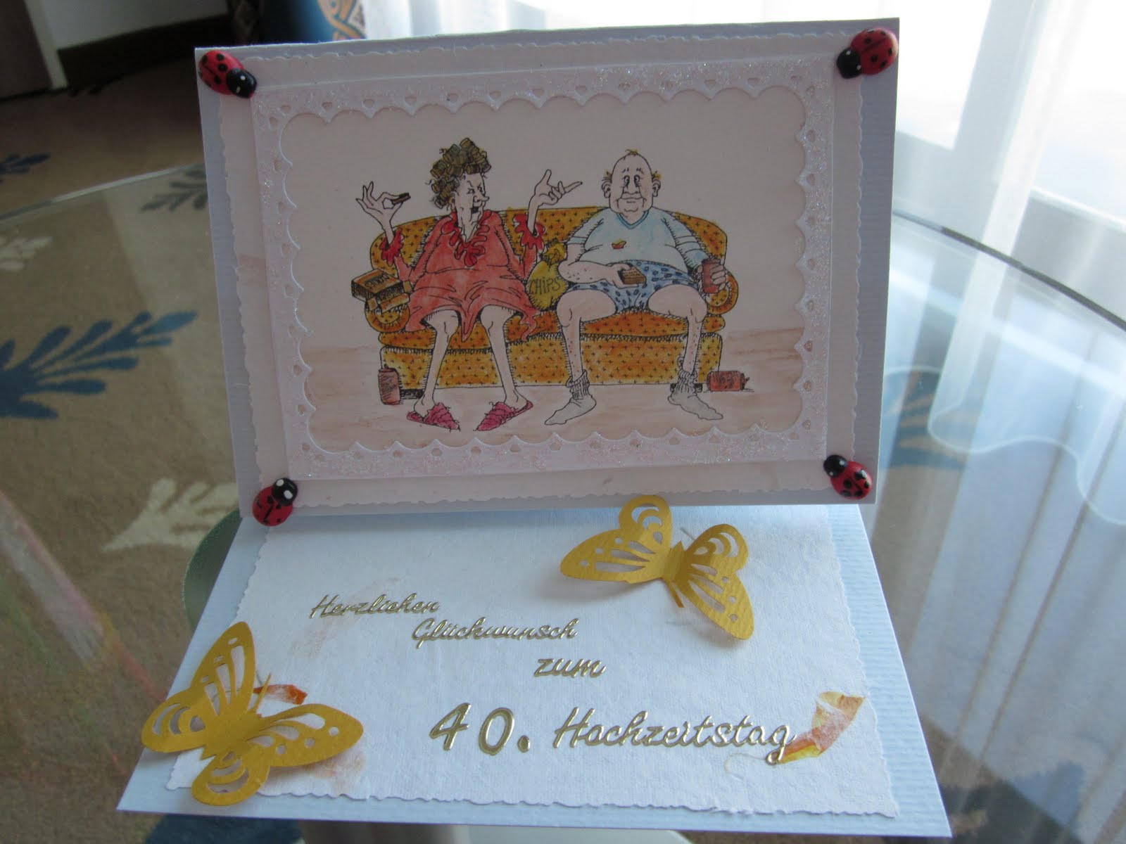 Huffis Bastelschmiede: Karte zum 40. Hochzeitstag meiner Freundin