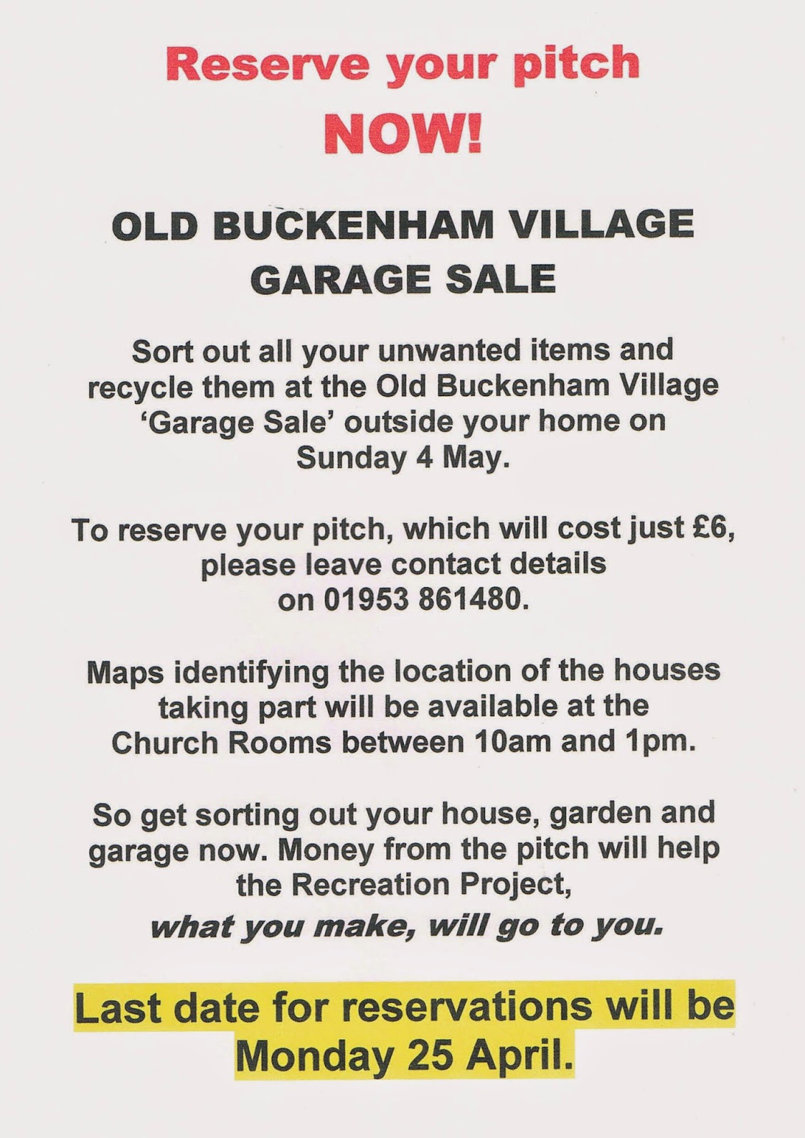 Old Buckenham blog Whole village garage sale in Old Buckenham