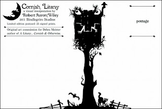 Cornish Litany Limited Edition postcard one of two (back side) by Robert Aaron Wiley