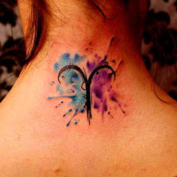 aries tattoo watercolor tattoos sign zodiac behind neck designs meanings gorgeous skull