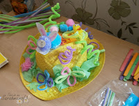 easter bonnet making handmade at home for boys and girls with pipe cleaners