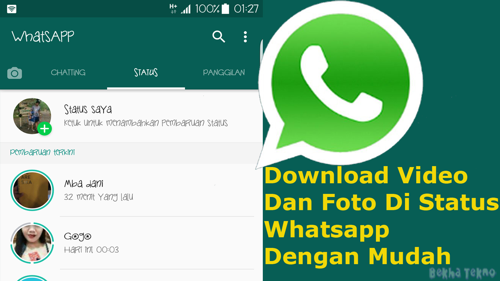 cara download video status whatsapp teman, cara download foto distatus what...