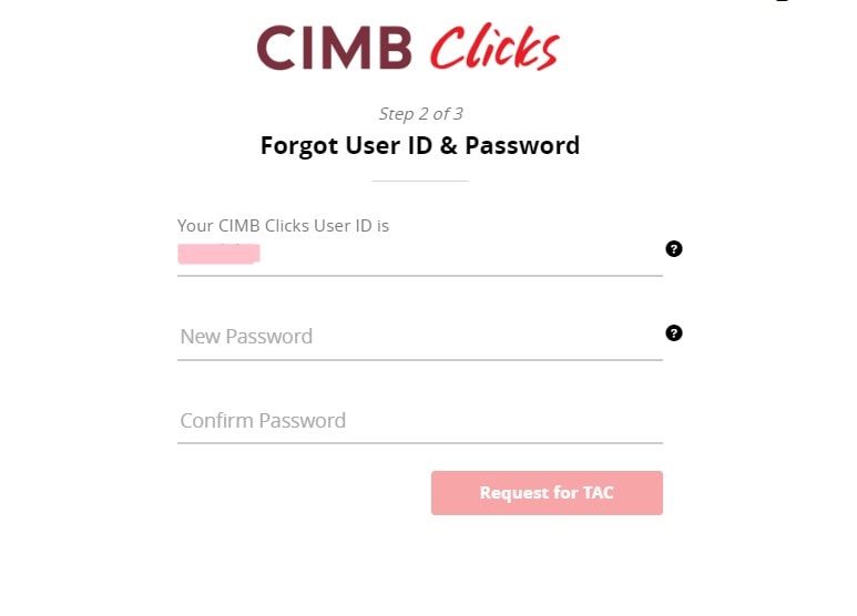cara Reset CIMB Clicks ID & Tukar Password Baru
