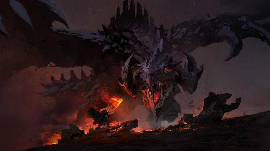 Dragon, Warrior, Fantasy, 4K, #4.988
