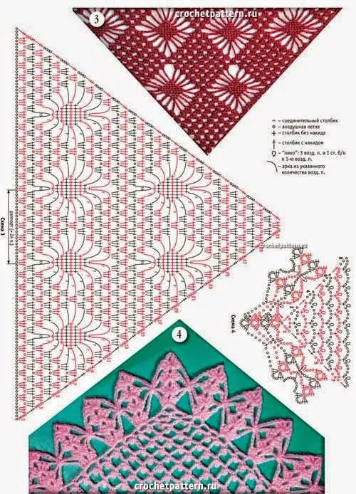 4 preciosos diseños de chales triangulares al crochet 