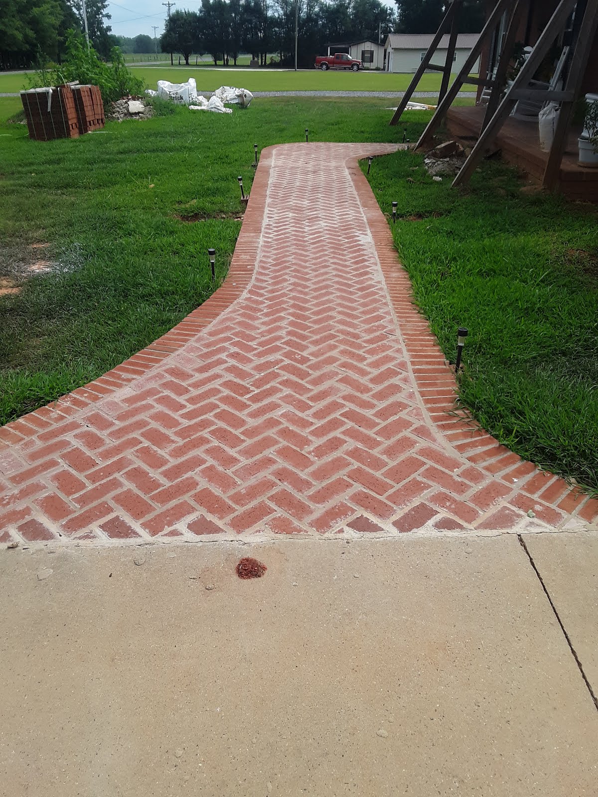herringbone brick sidewalk