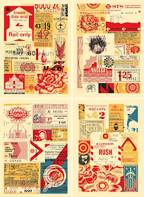 Obey Giant “Station to Station” Large Format Screen Print Series by Shepard Fairey - Station to Station 1, 2, 3 & 4