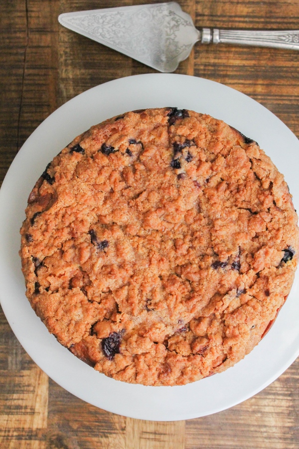 Blueberry Peach Coffee Cake | The Chef Next Door #SundaySupper