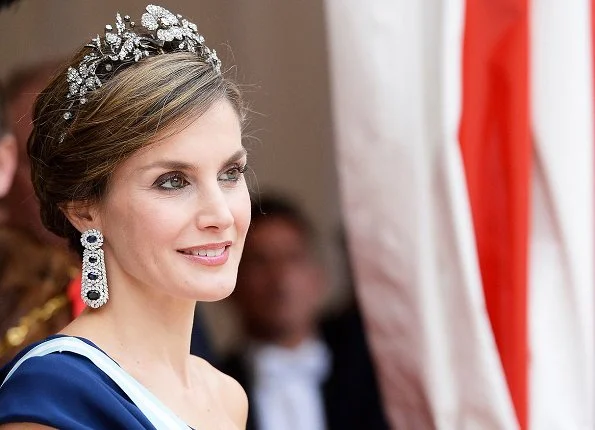 Letizia Ortiz Rocasolano, the wife of King Felipe of Spain and the Queen of Spain. Style of Queen Letizia. Diamon Tiara