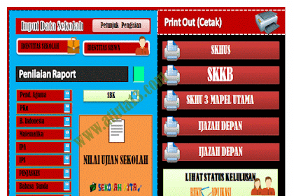 Aplikasi Olah Nilai, Cetak Skkb, Skhu & Ijazah Format Excel