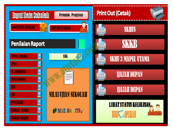 Aplikasi Olah Nilai, Cetak Skkb, Skhu & Ijazah Format Excel