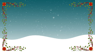 Beautiful Flourishes Frame With Beautiful Snowflakes Falling Background