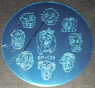 Stamping-Plate-Born-Pretty-Store-126-BP-126-BP126-Skull-Scary-Face-Zombies-Halloween