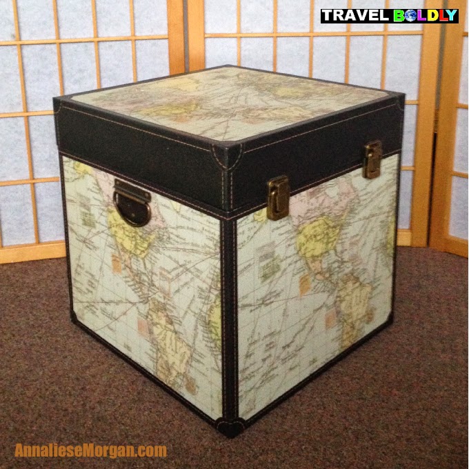 The box that was literally inspiration for Annalies Morgan's travels. photo by Annaliese Morgan for Travel Boldly 