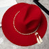Pearl Chain Design Fedora Hat