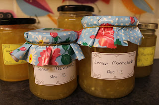 jars of home made lemon marmalade