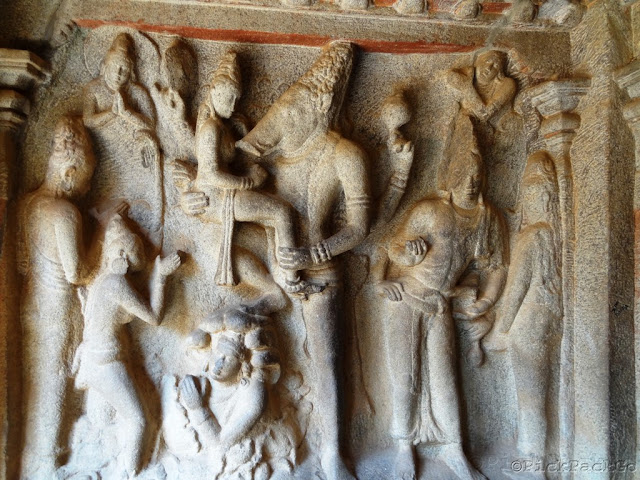 Ancient stone sculpture of Varaha - Vishnu's 3rd Avatar - Mahabalipuram