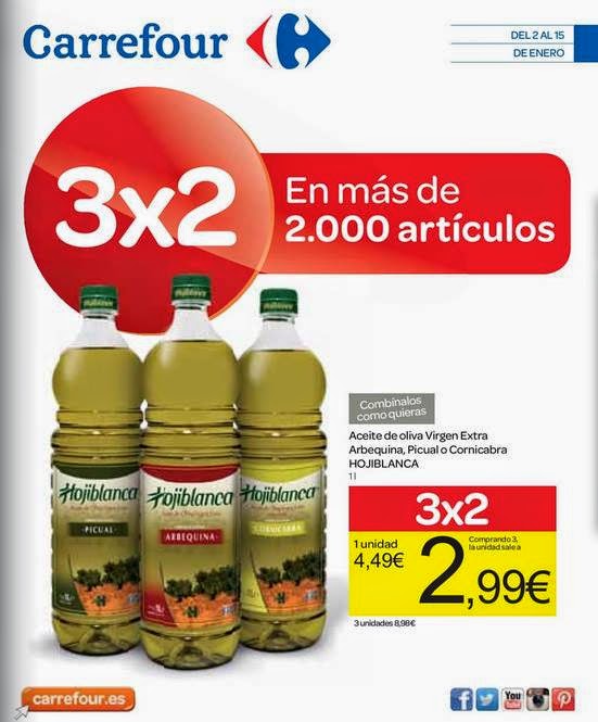 Ofertas Carrefour 3x2: Enero