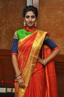 Shamili (Varshini Sounderajan) Stills in Beautiful Silk Saree at 'Love For Handloom' Collection Fashion Show
