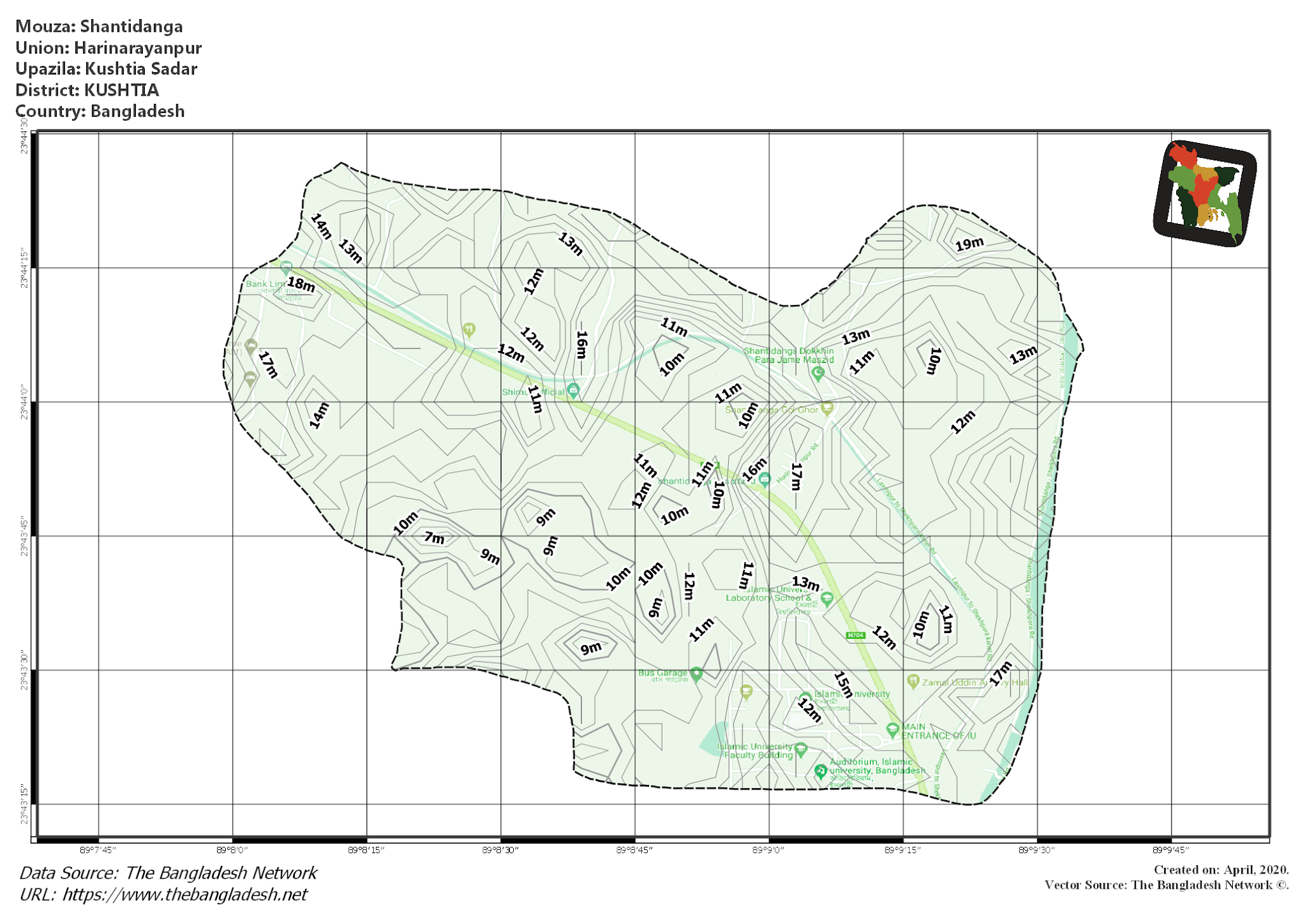 Map of Shantidanga Mouza of Kushtia Sadar Upazila, KUSHTIA Map of Shantidanga Mouza of Kushtia Sadar Upazila, KUSHTIA, Bangladesh.