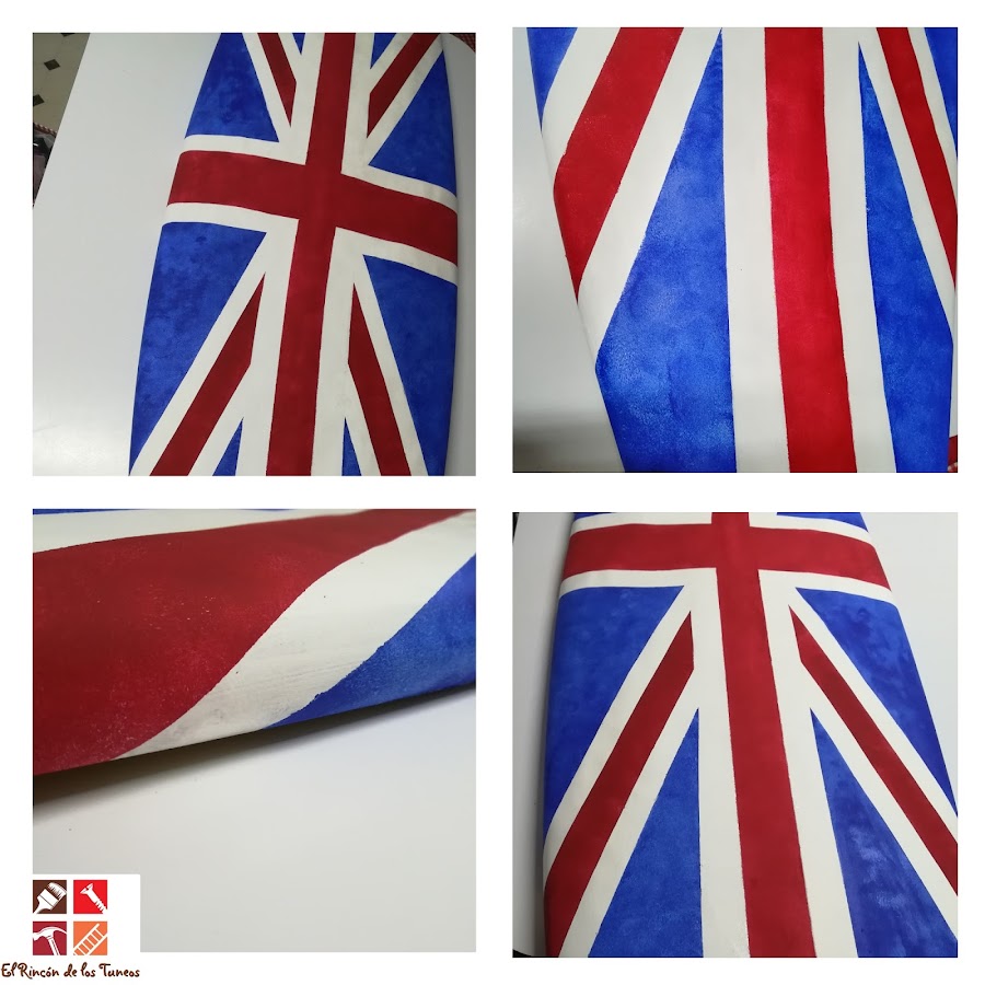 pintar una tabla de surf con la bandera inglesa