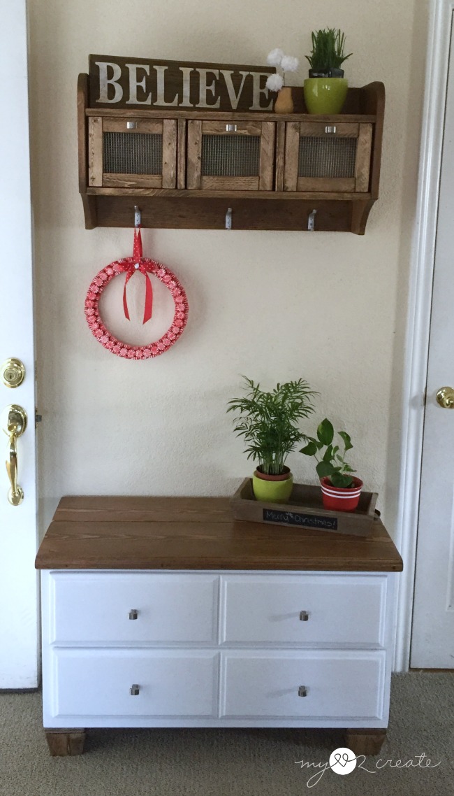 How to Turn a Dresser into a Bench, full picture tutorial at MyLove2Create!