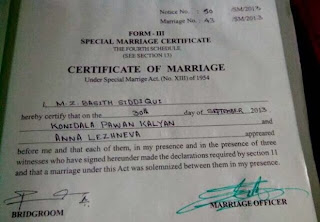 Pawan Kalyan third marriage registration certificate