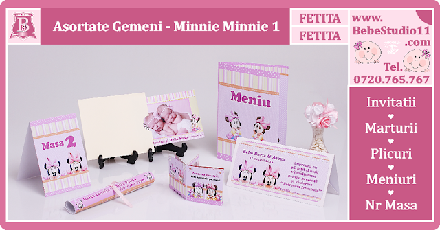 produse asortate botez gemeni fata-fata Minnie