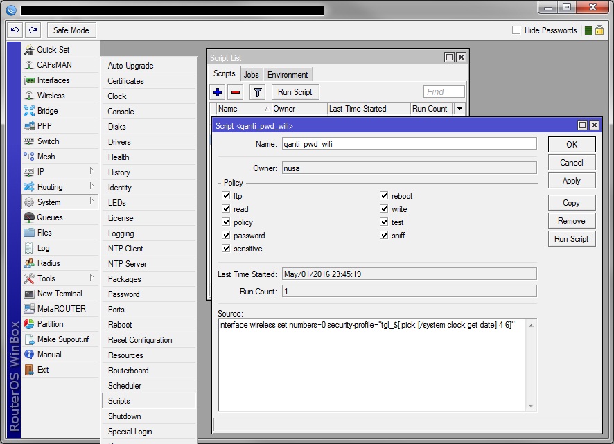 Mikrotik configuration script