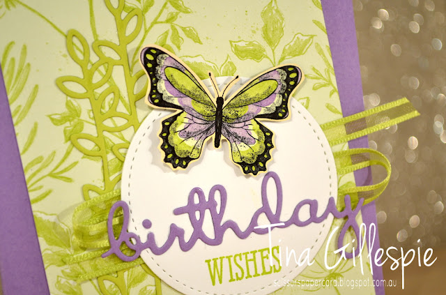 scissorspapercard, Stampin' Up!, Sale-A-Bration, Botanical Butterfly DSP, Well Said Bundle, Stitched Shapes Framelits