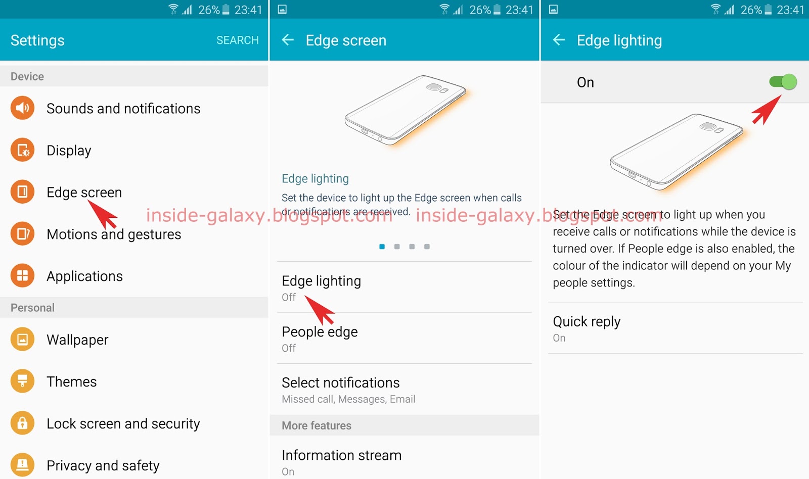Inside Galaxy Samsung Galaxy S6 Edge How to Enable and Use Edge