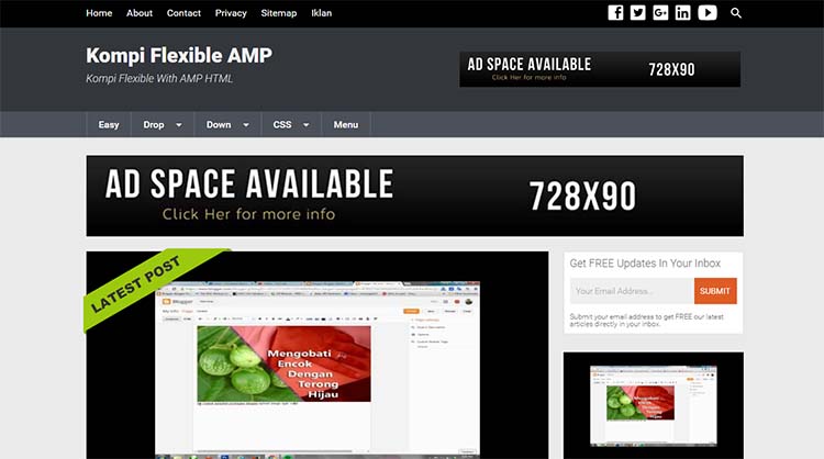 Premium Blogger Template AMP - Kompi Flexible AMP